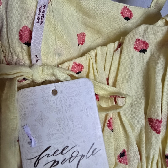 Free People, New, Lavender Daze Strawberry Lemon Smocked Midi Dress, Size Small - Picture 9 of 14